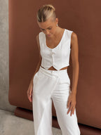 Co-ord Set met Asymmetrische Wrap Broek & Gilet