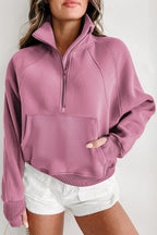 Pullover Sweatshirt met Kwartrits en Kangoeroezak