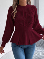 Peplum Trui met Kabeldetail