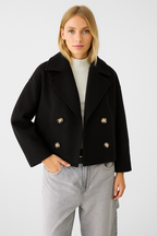 Moderne Wolmix Peacoat met Dubbele Knoopsluiting