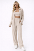 Comfortabel Gebreide Loungewear Set met Ribstof