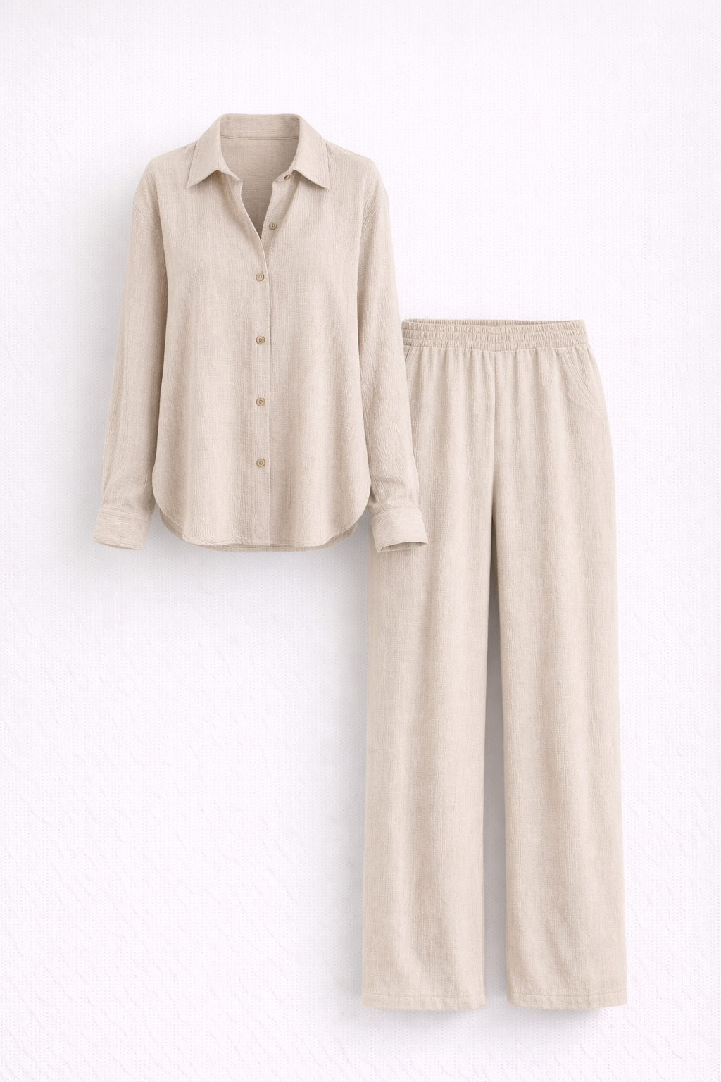 Comfortabel Gebreide Loungewear Set met Ribstof