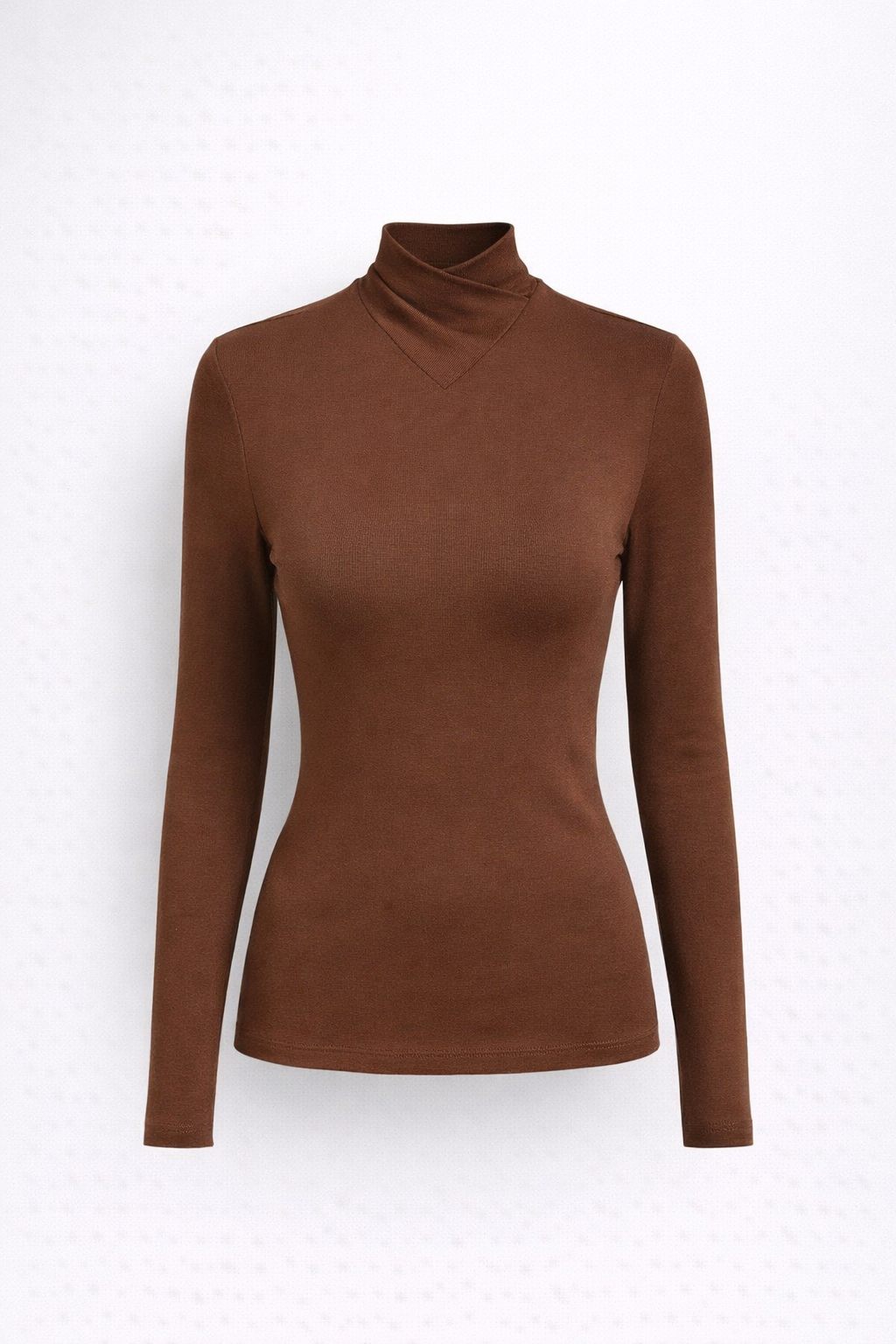 Geribbelde Gebreide  Turtleneck met V-hals Detail