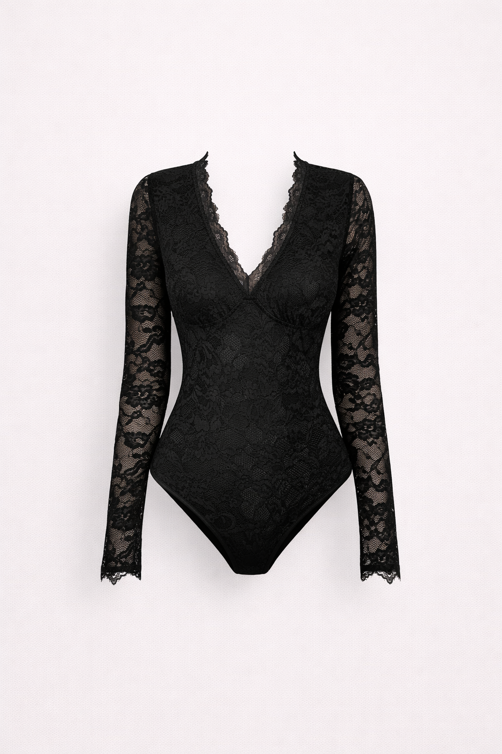 Lace Bodysuit met Bloemenkant Detail