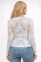 Lace Bodysuit met Bloemen Kant Detail