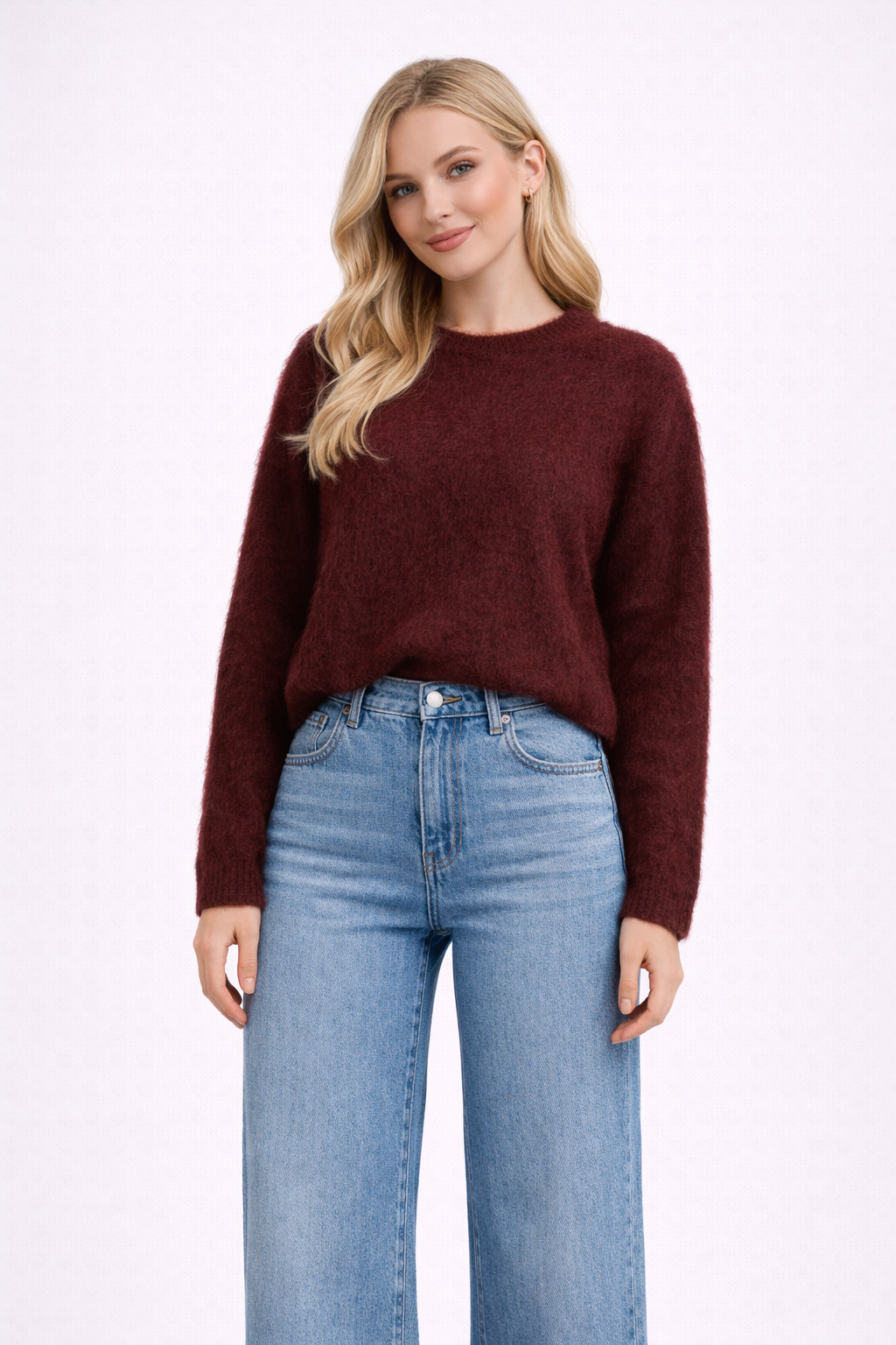 Sweater met Harige textuur