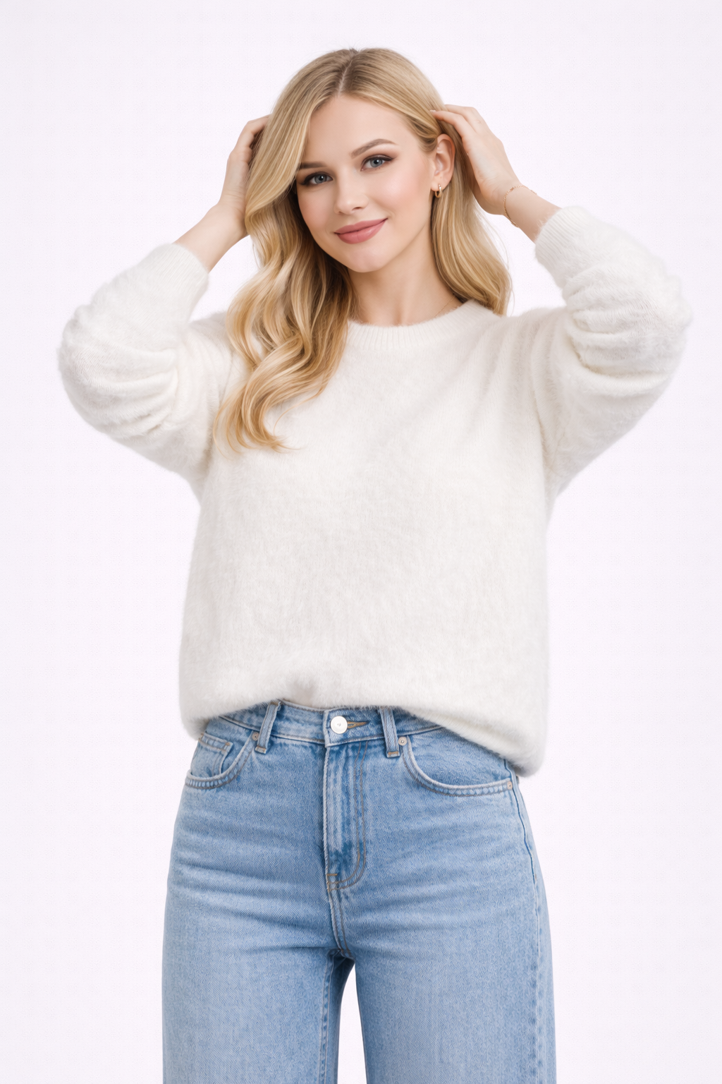 Sweater met Harige textuur