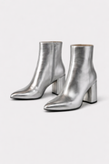Marla Dames Metallic Zilveren Enkellaarzen