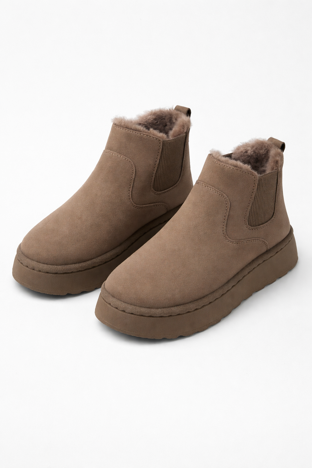 Muriel Faux Suede Dames Enkellaarzen - Casual met Faux Fur Voering