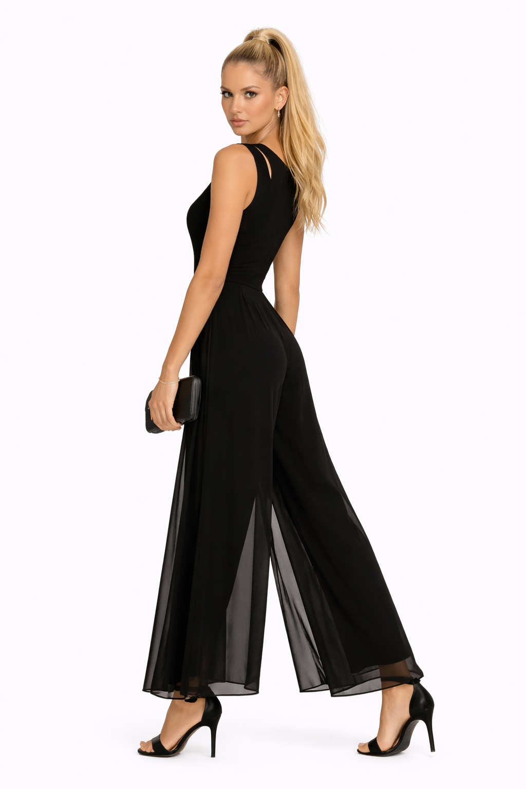 Emerie Chiffon Jumpsuit voor Dames - Elegante Wide-leg Overlay