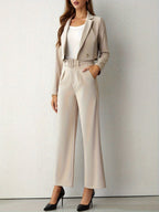 Cailyn Dames Broekpak- Cropped Blazer Set