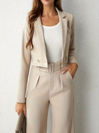 Cailyn Dames Broekpak- Cropped Blazer Set