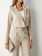 Cailyn Dames Broekpak- Cropped Blazer Set