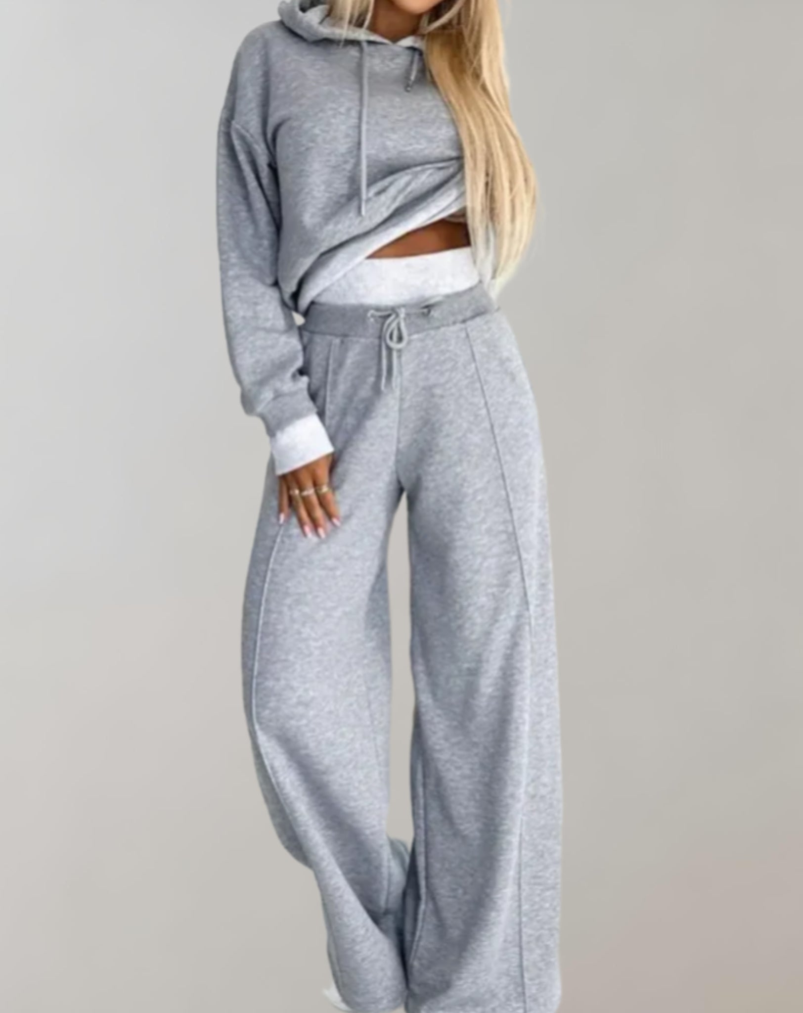 Cropped Hoodie met Wijde Broek
