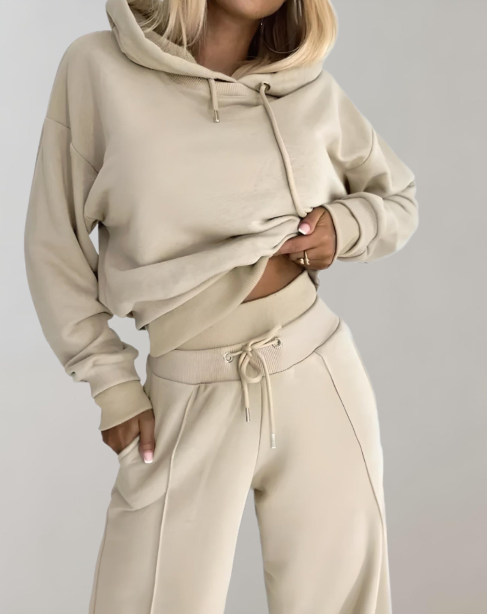 Cropped Hoodie met Wijde Broek