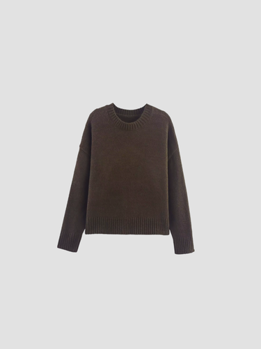 Trui met Ronde hals en Streepaccent