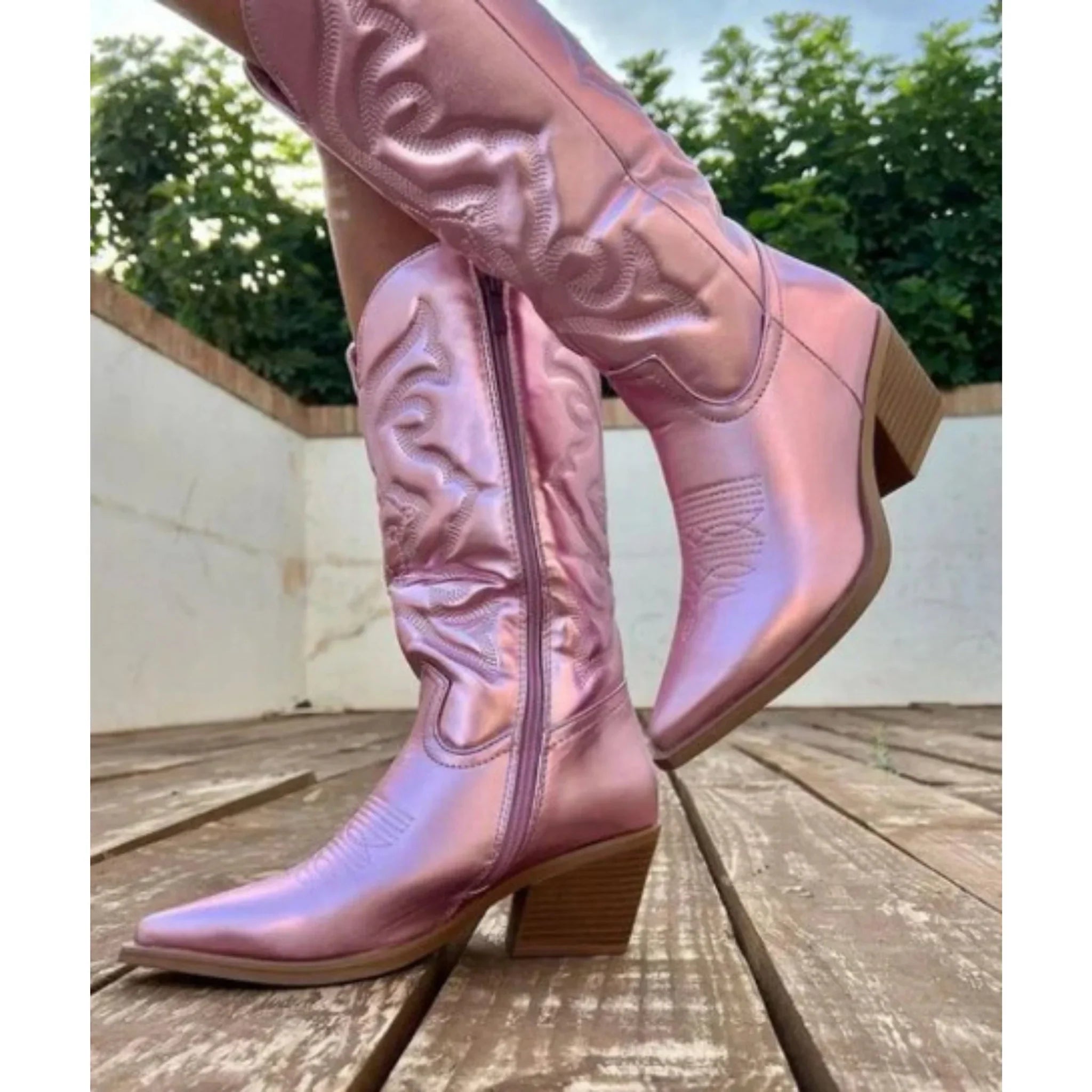 Nyomi Western Laarzen - Metallic Afwerking