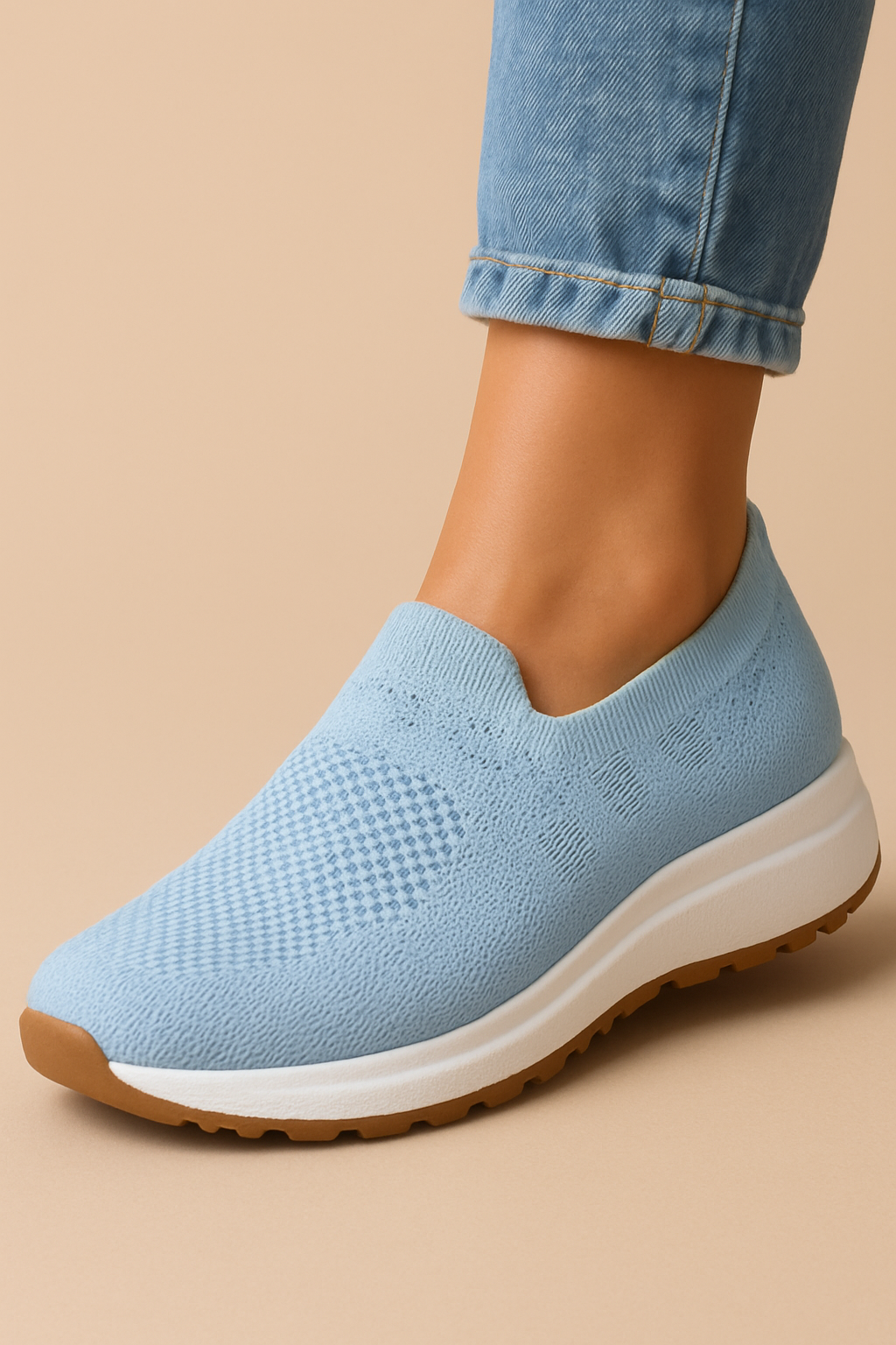 Siya Dames Sneakers - Casual Comfort met Gebreid Bovenwerk