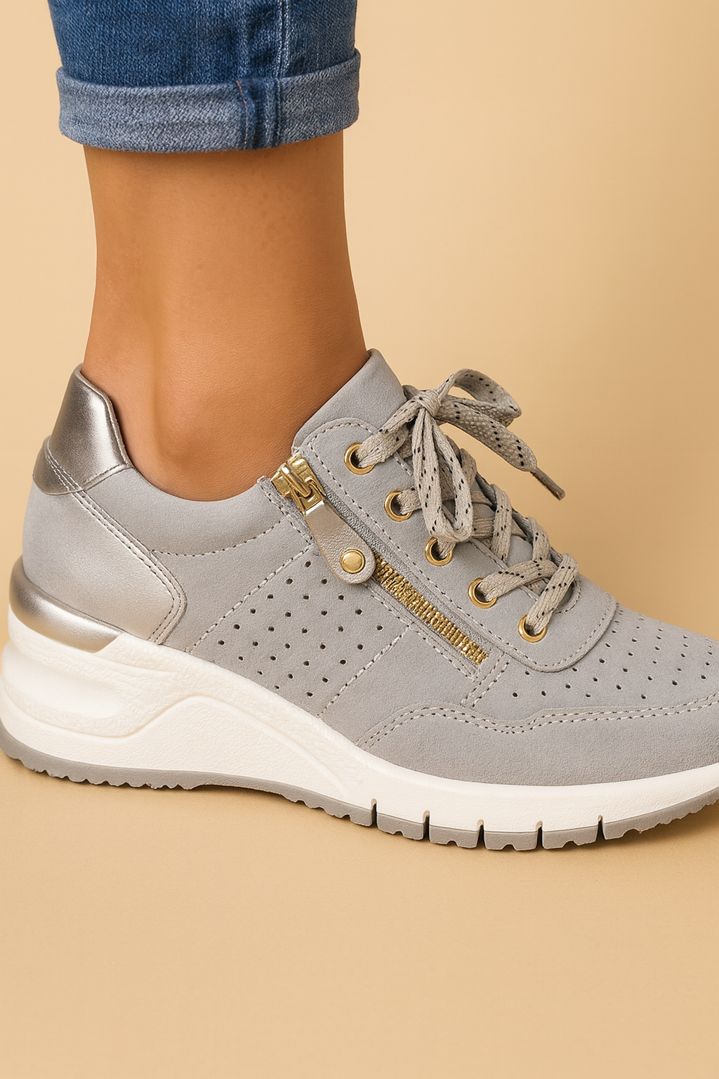 Suede Sneakers Dames - Casual Zijrits Sneakers Willetta