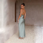 Satijnen Slipdress met open rug