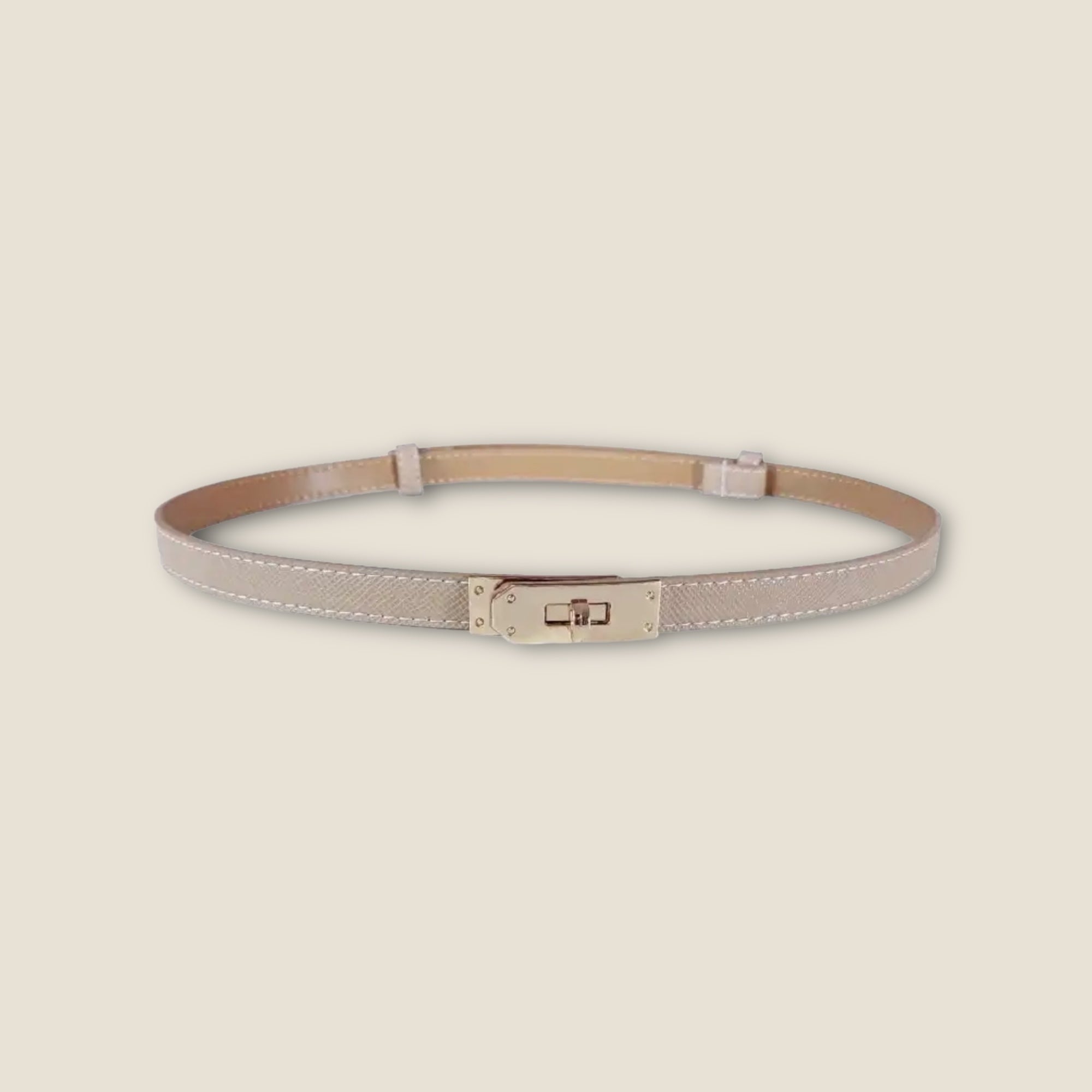 Leren Riem met Goudkleurige Kelly-stijl Gesp
