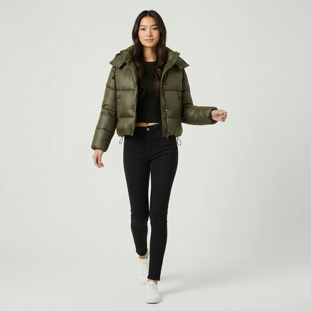 Lamya Pufferjas Dames - Casual Gequilt met Capuchon