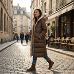 Kelci Dames Pufferjas - Casual met Sherpa Voering en Capuchon