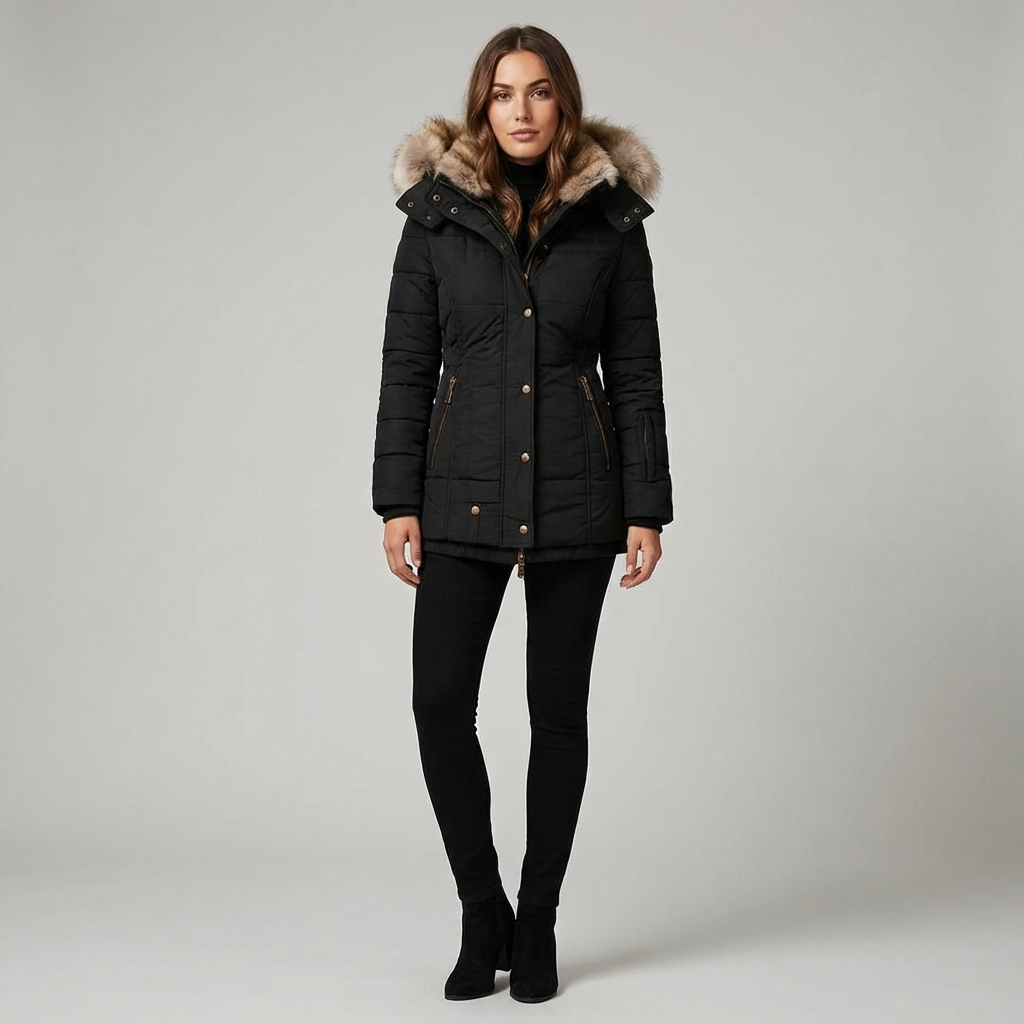 Modavo Lovie Dames Puffer Jas - Casual met Bontkraag