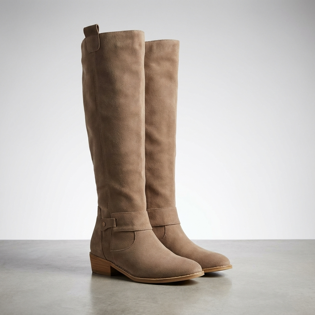 Wilda Suède Laarzen Dames - Klassiek met Enkelband Detail