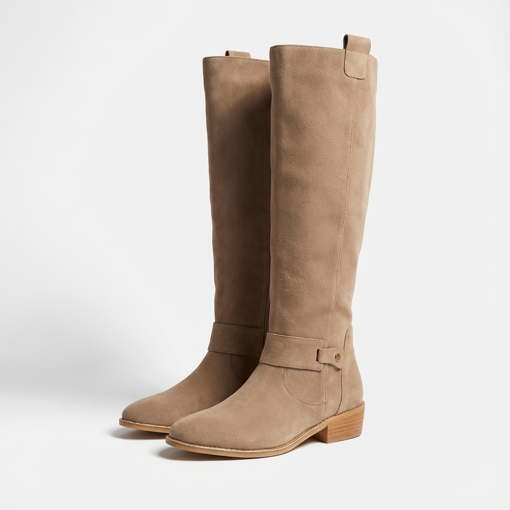 Wilda Suède Laarzen Dames - Klassiek met Enkelband Detail