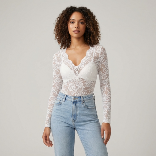 Clover Elegante Kanten Bodysuit voor Dames