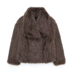 Faux Fur Jas met Glamoureuze Oversized Kraag