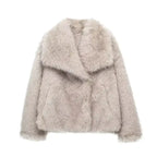 Faux Fur Jas met Glamoureuze Oversized Kraag