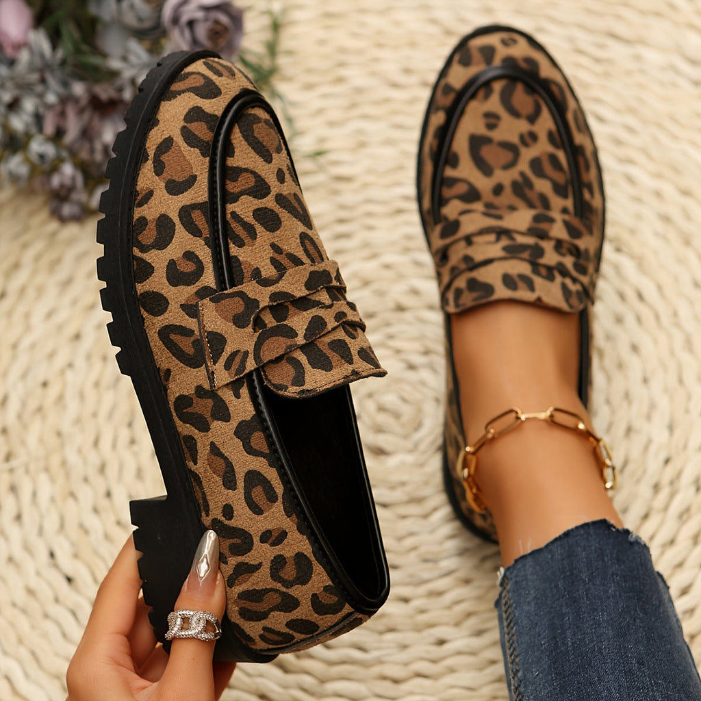 Chunky Loafers met Luipaardprint