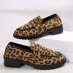 Chunky Loafers met Luipaardprint