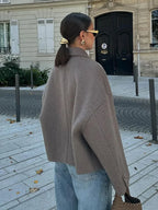 Casual Wolmix Jas met Oversized Pasvorm
