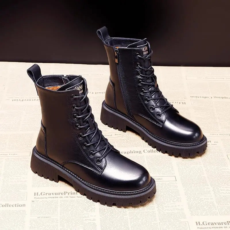 Warme Combat Stijl Laarzen met Zijrits