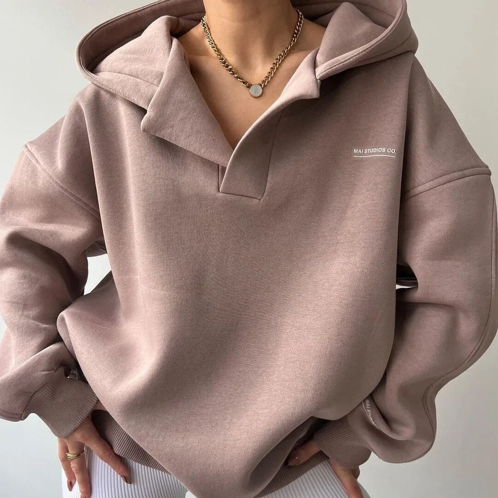 Hoodie met V-hals