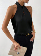 Kalea Satijnachtige Dames Top - Hedendaagse Halterhals