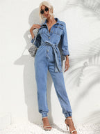 Catalina Denim Jumpsuit voor Dames - Casual Chic met Ceintuur