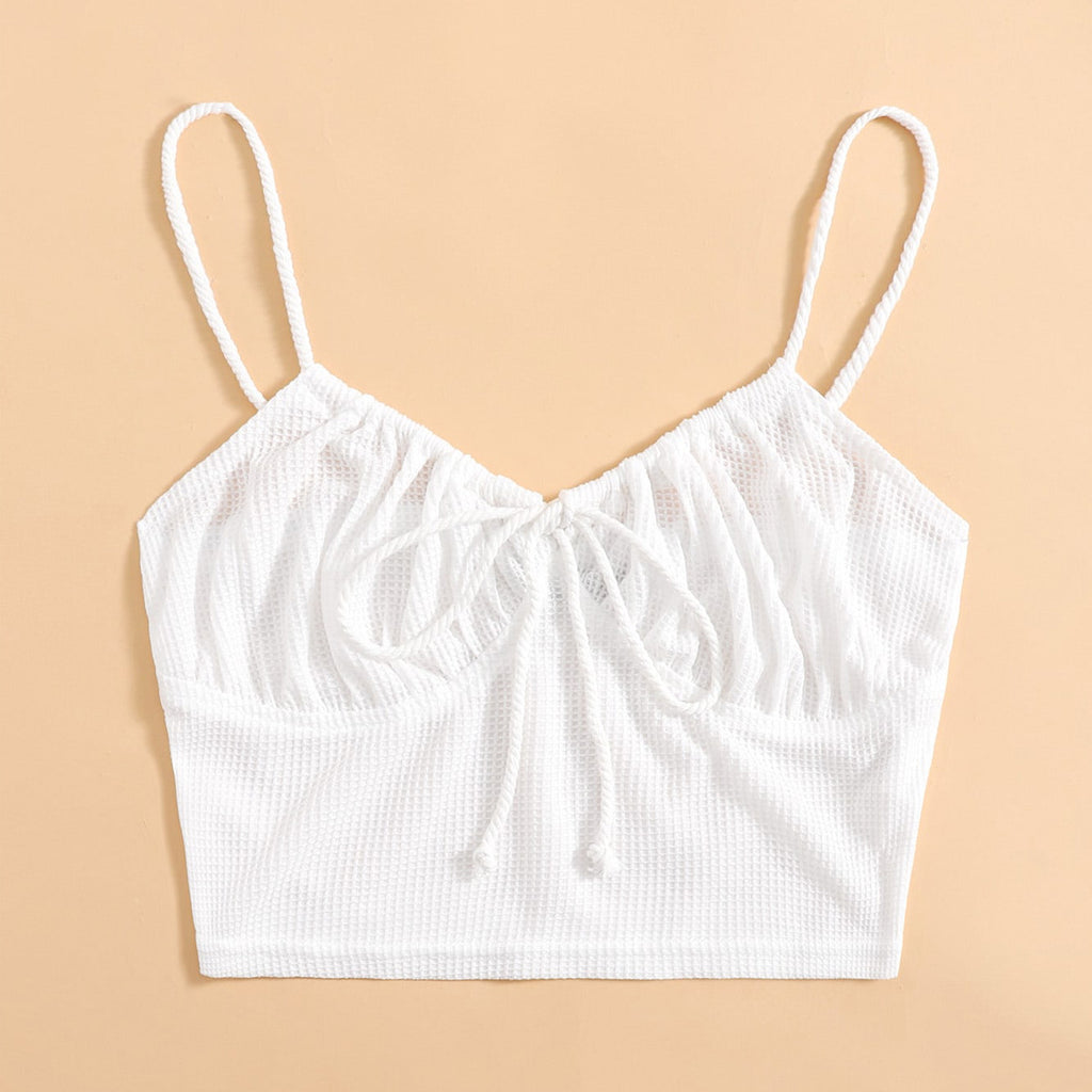 Sexy Camisole With Front Straps And Chest Folds