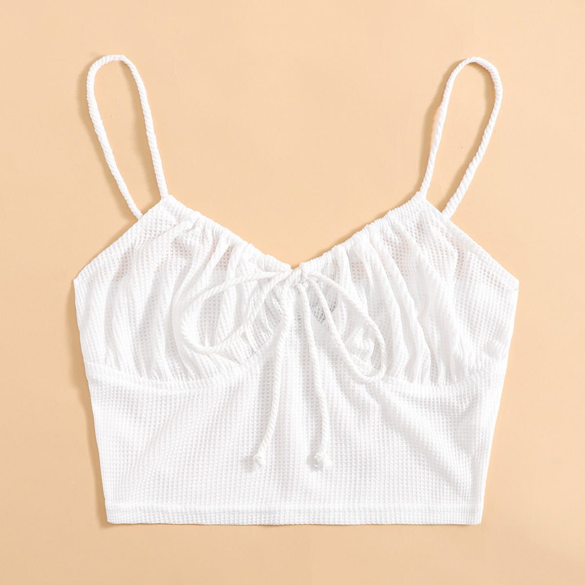 Sexy Camisole With Front Straps And Chest Folds