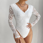 Bodysuit met Bloemenkant Overlay