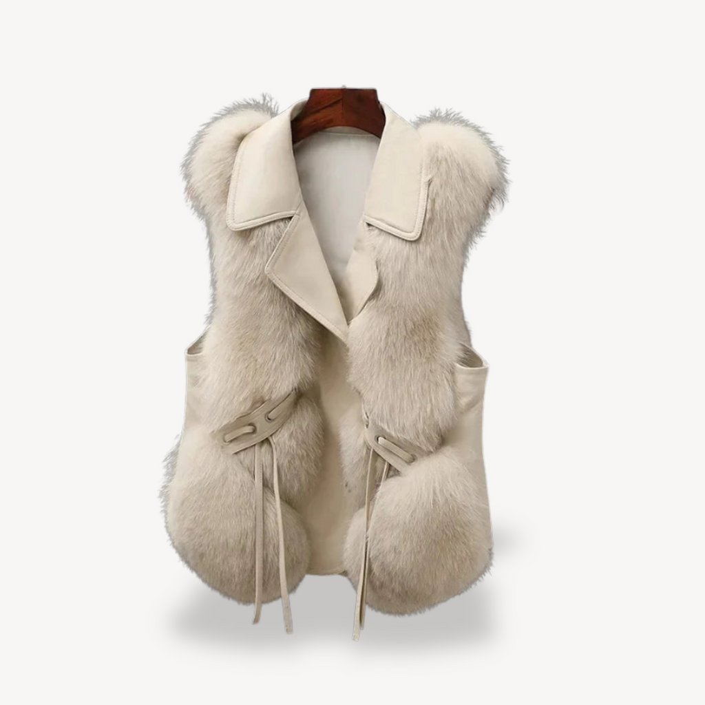 Vest met Bont-afgezette Details
