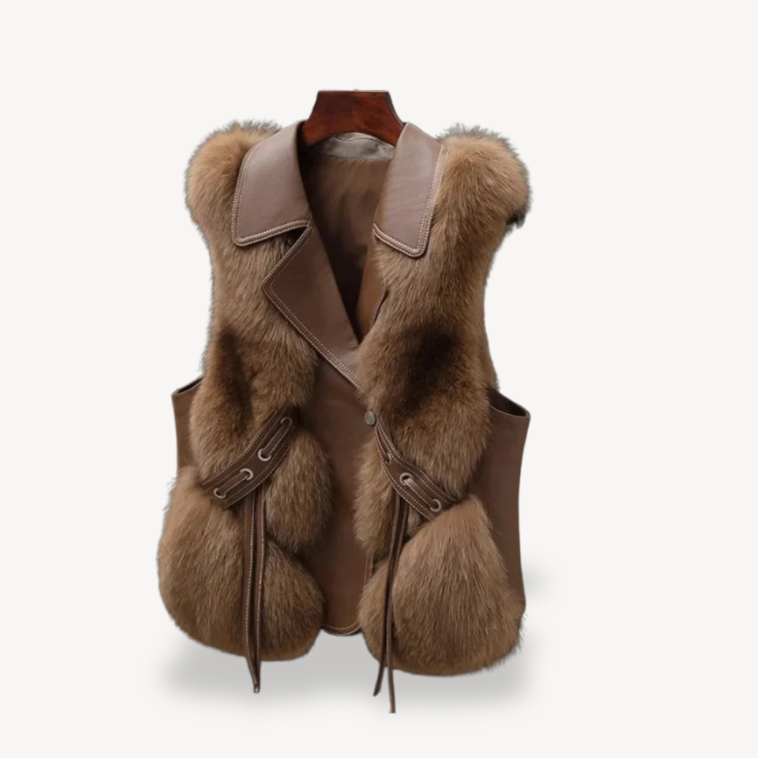 Vest met Bont-afgezette Details