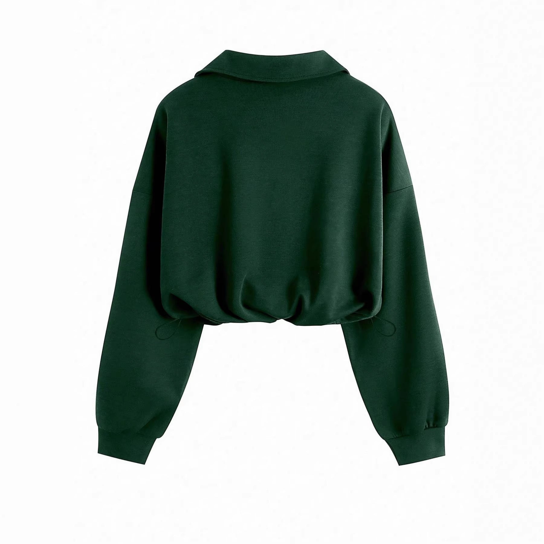 Sweatshirt met Halve Rits Kraag en Trekkoord
