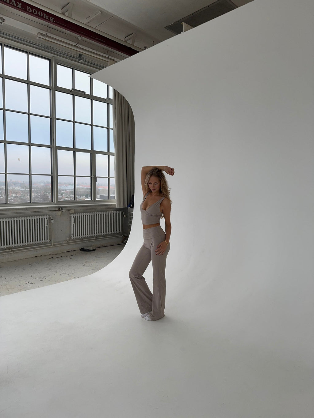 Geribbelde Flared Loungewear Set