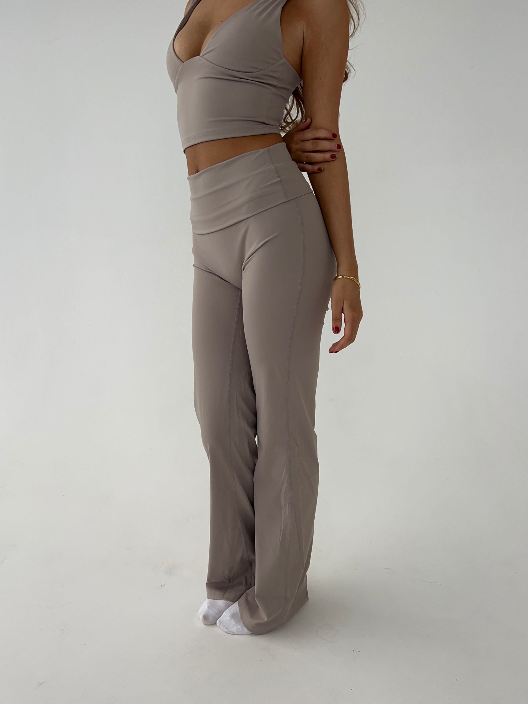 Geribbelde Flared Loungewear Set