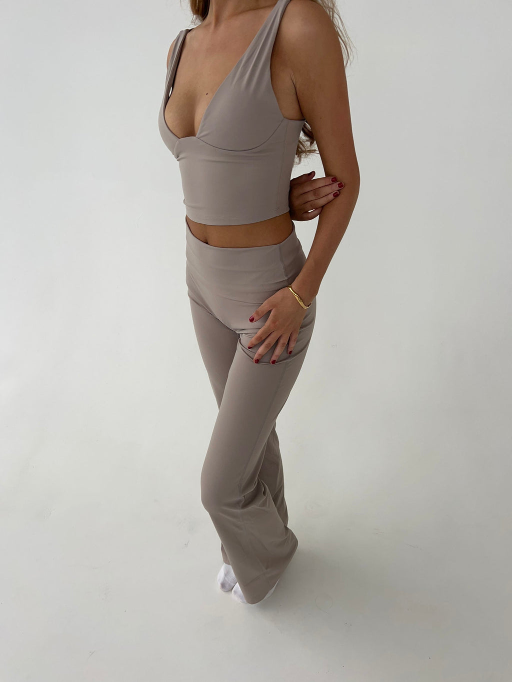 Geribbelde Flared Loungewear Set