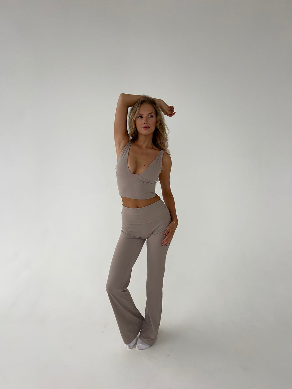 Geribbelde Flared Loungewear Set
